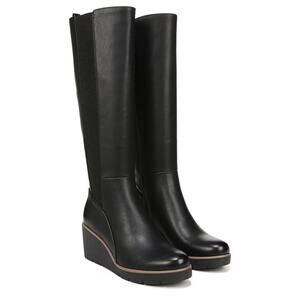 Soul Naturalizer Women's Size 7 Black Adrian Knee High Wedge Boots Retail $180